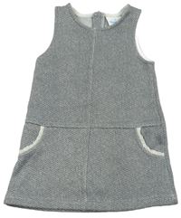 Sivé vzorované melírované pletené šaty Topomini