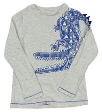 Svetlosivé melírované tričko s krokodýlkem M&S