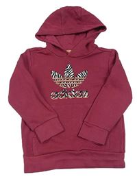 Svetlovínový á mikina s vreckom a kapucňou Adidas