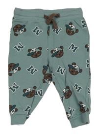 Olivovošedé tepláky s medvídky so cute