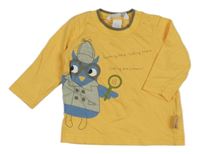 Tmavožlté tričko so sovičkou H&M