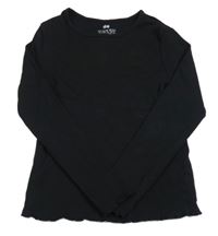 Černé žebrované crop triko H&M