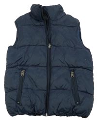 Tmavomodrá prešívaná šušťáková zateplená vesta Chapter young