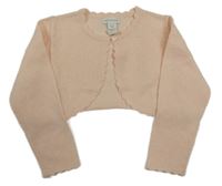 Světlerůžové třpytivé propínací svetrové bolérko Monsoon