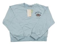 Nové - svetlomodrá crop mikina s tigrom a nápismi ONLY