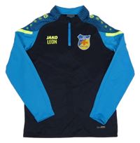 Tmavomodro-modrá thermo futbalová mikina so znakom JAKO