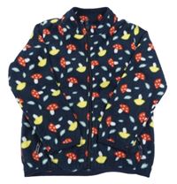 Tmavomodrá fleecová prepínaci mikina s muchomůrkami SeaSons