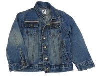 Tmavomodrá rifľová bunda s mačičkou a golierikom C&A