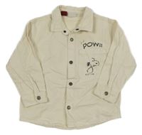 Smotanová rifľová košeľová bunda so Snoopym ZARA