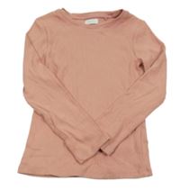 Pudrové žebrované triko Next