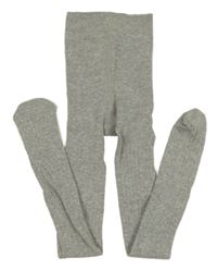 Sivé melírované rebrované pančuchy