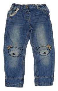 Modré rifle s medvídky Next