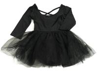 Nové - černé cvičební body s mašličkou a tylovou sukní H&M