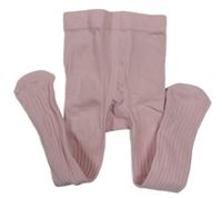 Nové - světlerůžové žebrované punčocháče John Lewis