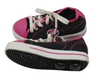 Černo-tmavorůžové textilno/gumové koloboty HEELYS vel. 33