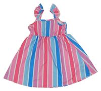 Pruhované letné šaty s volánikmi