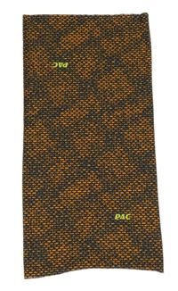 Černo-tmavošedo-cihlový vzorovaný multifunkční nákrčník