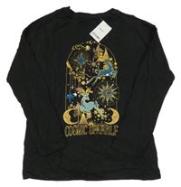 Nové - černé triko s obrázkem s flitry Next