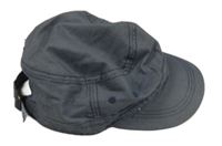 Tmavomodro-bílá melírovaná plátěná kšiltovka