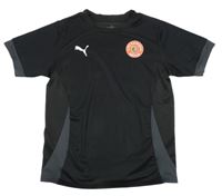 Černo-tmavošedé funkční fotbalové tričko se znakem PUMA