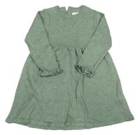 Khaki melírované 3D bodkovaná é úpletové šaty s volánky zn PRIMARK