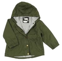 Khaki plátěná jarní bunda s kapucí Zeeman