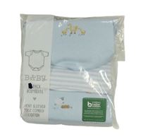 3x body - světlemodré s husami + světlemodro-bílé pruhované + světlemodré se zvířaty Matalan