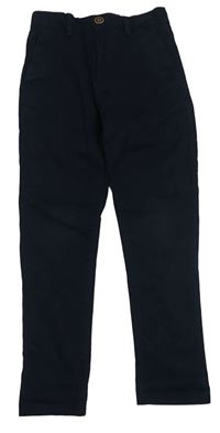 Čierne plátenné skinny fit nohavice Next