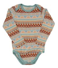 Meruňkovo-ružovo-tyrkysové vzorované body Kuniboo