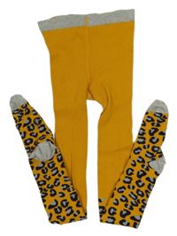 Okrové punčocháče s leopardím vzorem S. Oliver