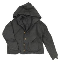 Antracitový prepínaci sveter s kapucňou George