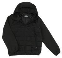 Černá šusťákovo/softshellová zateplená bunda s kapucí Primark