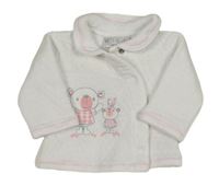 Bílá vzorovaná propínací mikina s medvědy