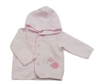 Svetloružová prepínaci mikina so slonom a kapucňou