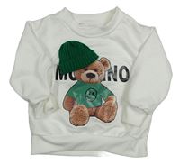 Biela mikina s medvědem Moschino