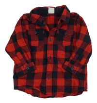 Červeno-černá kostkovaná košile H&M
