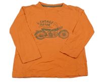 Oranžové triko s motorkou Vertbaudet