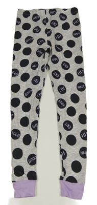 Sivé melírované bodkovaná é pyžamové nohavice s nápismi Dunnes