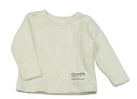 Smetanové žebrované úpletové triko s nášivkou