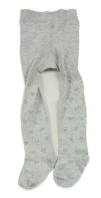 Světlešedé melírované punčocháče se srdíčky