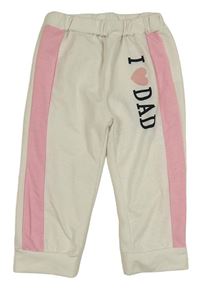 Smetanovo-ružové tepláky s nápisom so srdcem