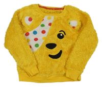 Horčicová chlpatá mikina s Pudseym George