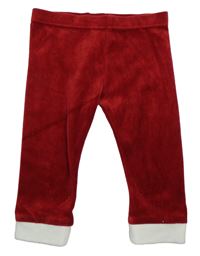 Červeno-biele zamatové tepláky M&S