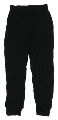 Čierne rebrované thermo nohavice