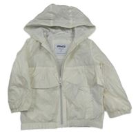 Smetanová šusťáková jarní bunda s volány a kapucí Primigi