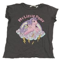 Tmavosivé tričko s My Little Pony a flitrami H&M