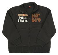 Antracitová prepínaci mikina s nápisom a číslom S. Oliver