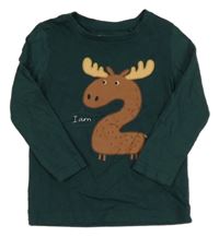 Tmavozelené triko s losem Tu