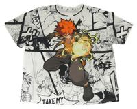 Bielo-čierne tričko s komiksem Shein