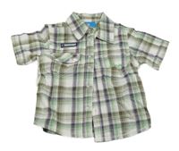 Smetanovo-zeleno-fialová kockovaná košeľa Topolino